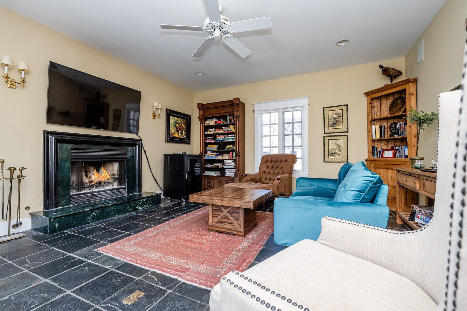 TV Room With Fireplace