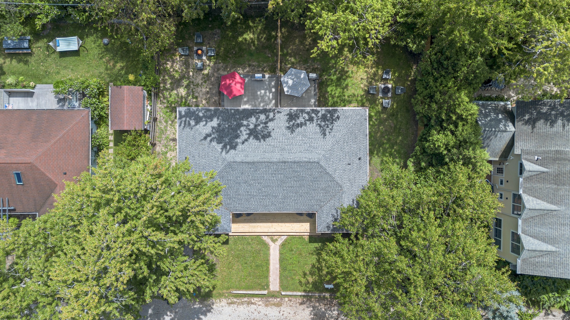 Overhead Of Beachside Bungalows