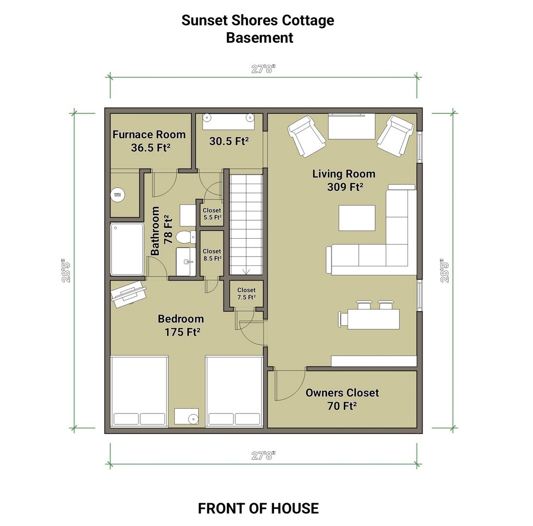 Sunset Shores Cottage Basement Floorplan