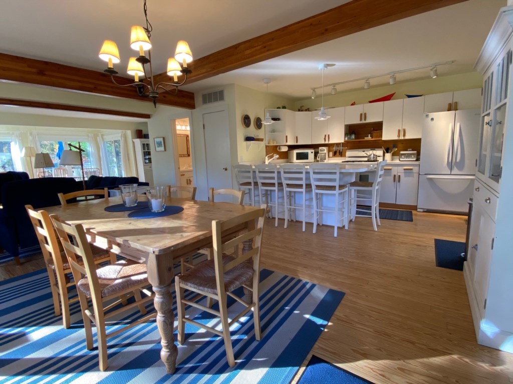 Open kitchen and dining area.