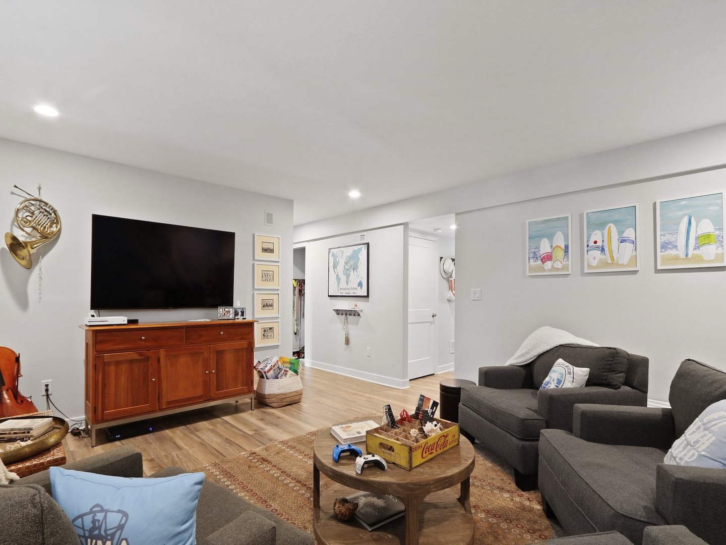 Walk Out Basement TV Room (Alt Angle)