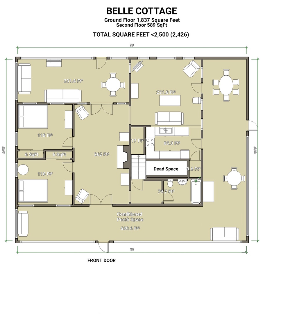 Belle Cottage Floorplan Ground Floor