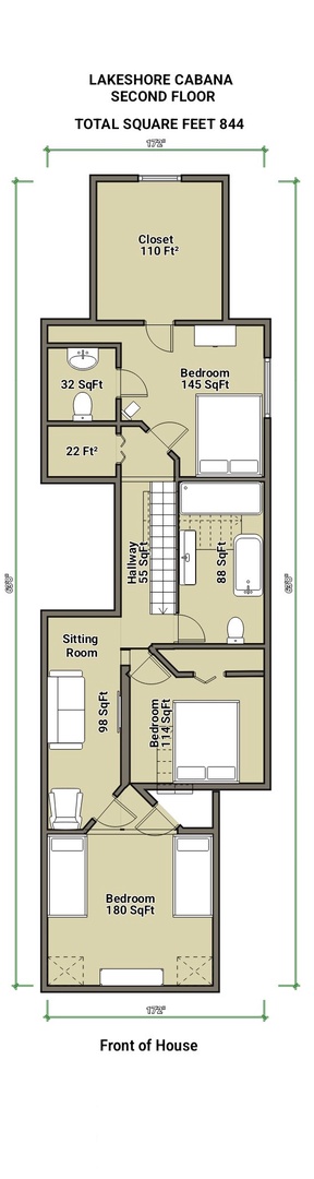 Lakeshore Cabana Second Floor Floorplan