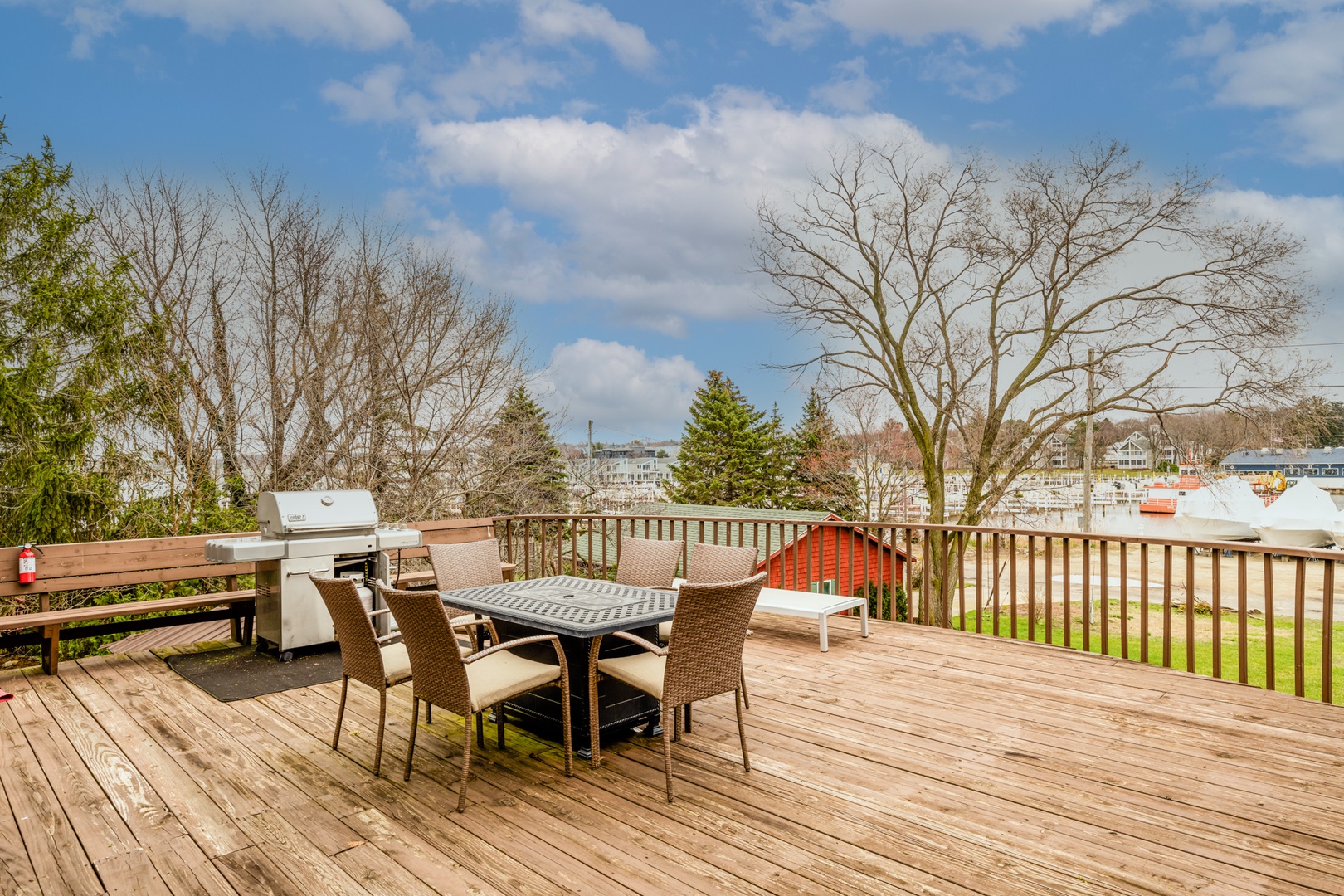 Outdoor Decking With Marina Views