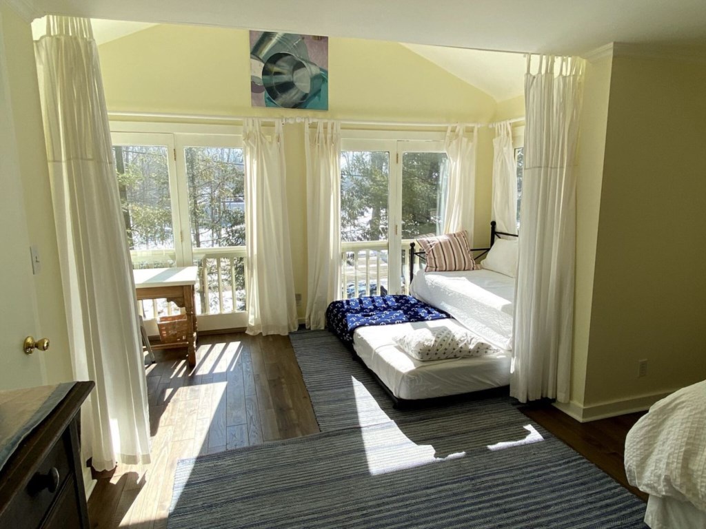 Primary bedroom view from entry door.