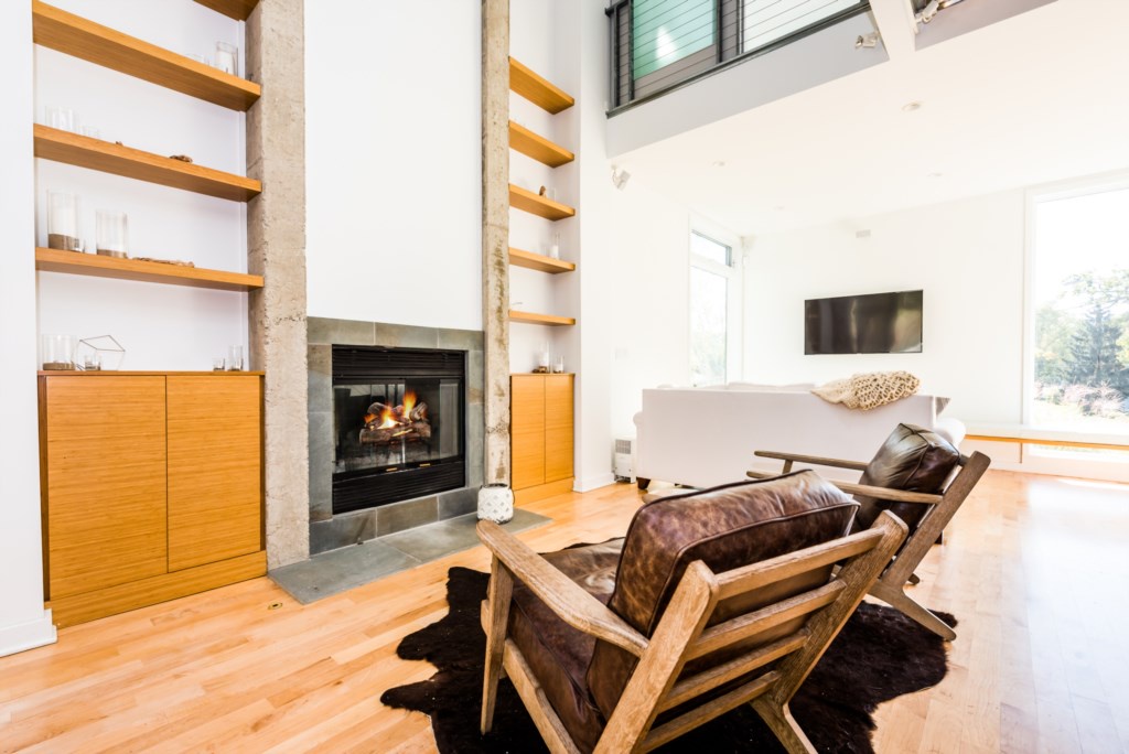 Cozy Up to the Wood-Burning Fireplace!