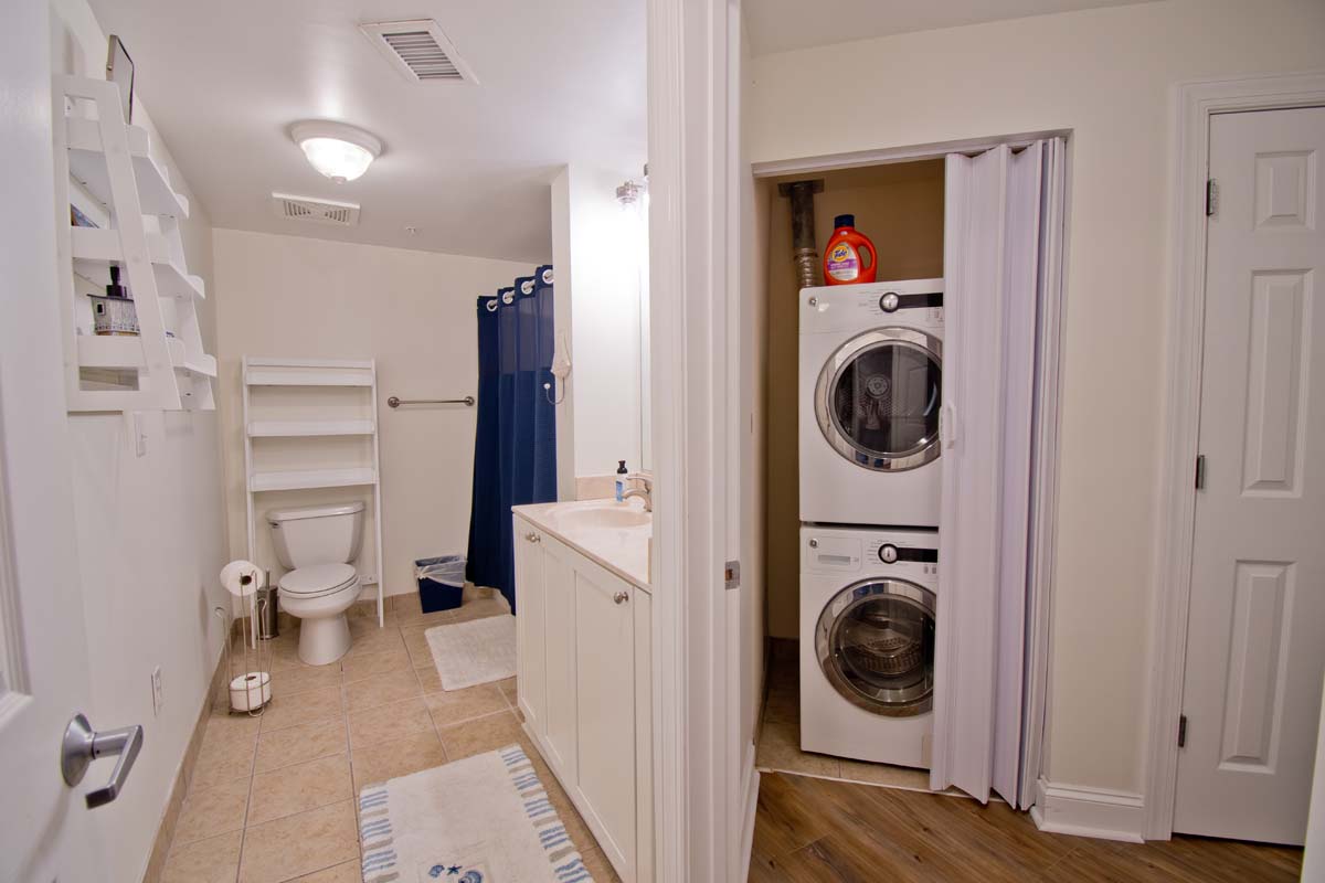 Laundry in Hall Next to Bath