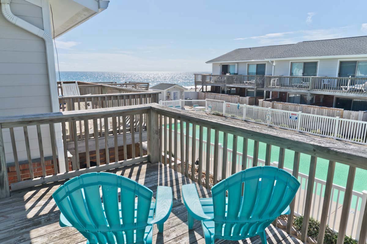 Deck off King's Bedroom with Pool and Ocean View