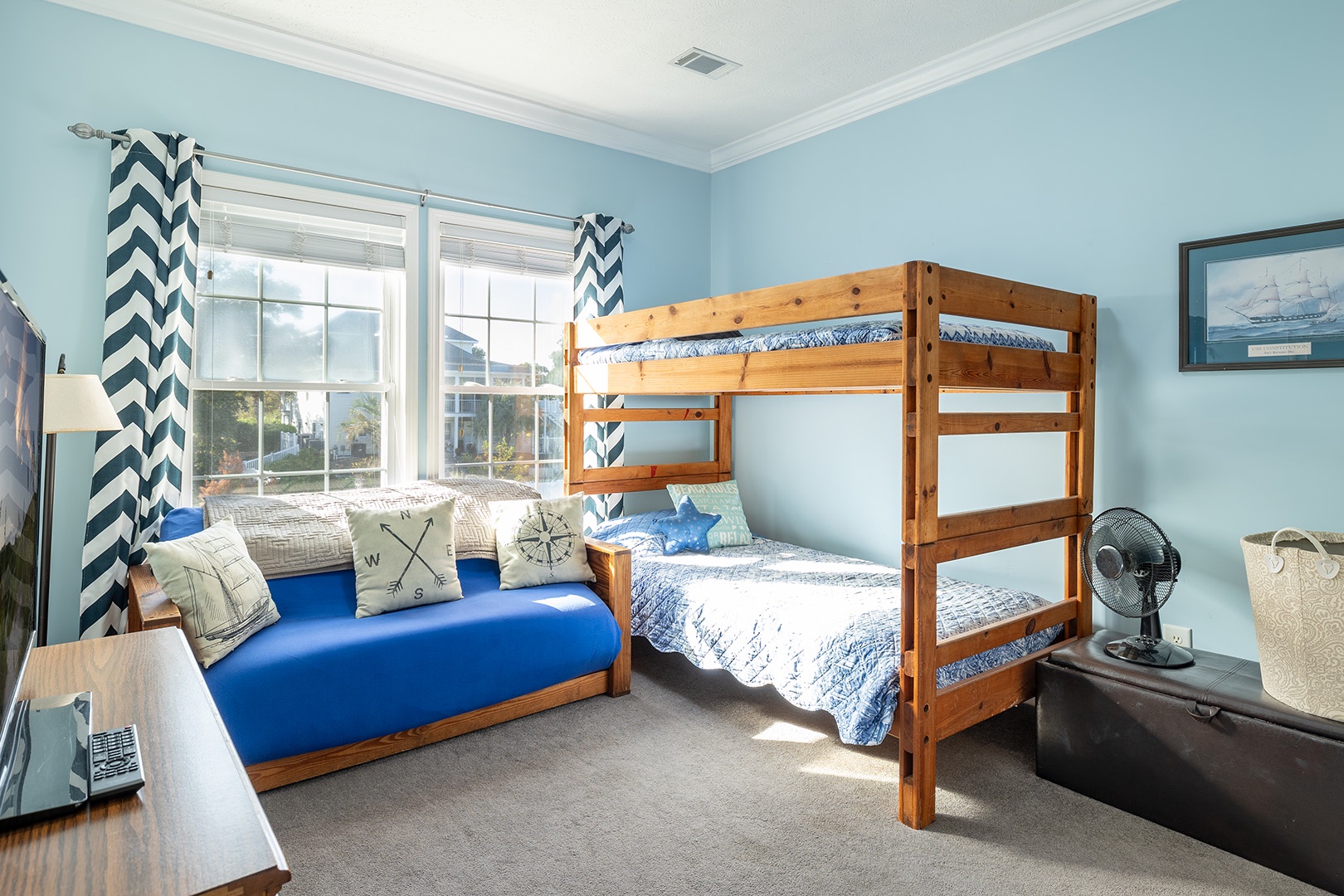 Level One Bedroom with Twin Bunk and Futon