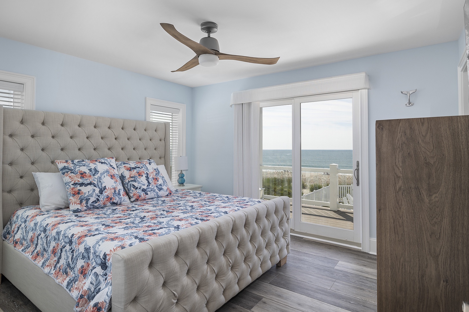 3rd Level Bedroom w/ King Bed, Ocean Views and Balcony Access