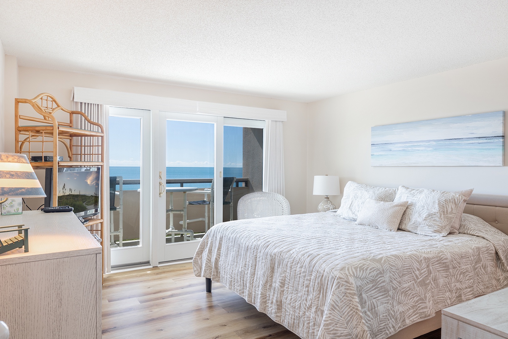 Oceanfront Primary Bedroom w/ King Bed & Balcony Access