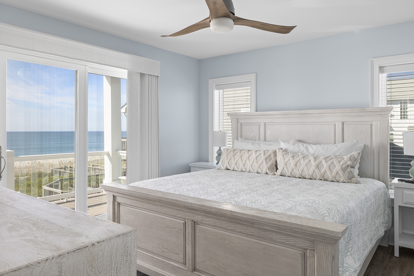 3rd Level Bedroom w/ King Bed, Ocean Views and Balcony Access