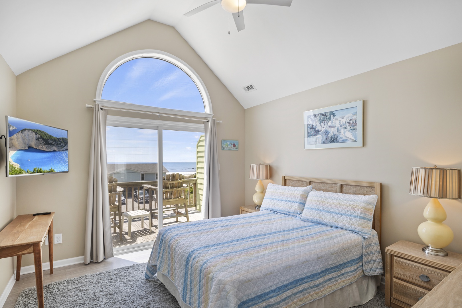 3rd Floor Bedroom w/ Full & Ocean View Balcony
