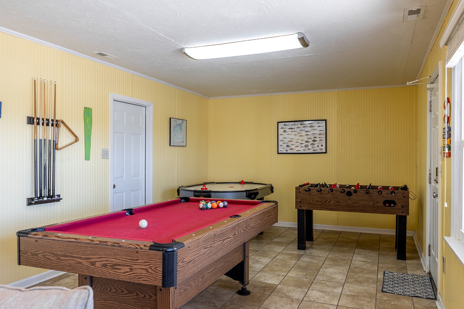 Recreation Room with Pool Table and Foosball