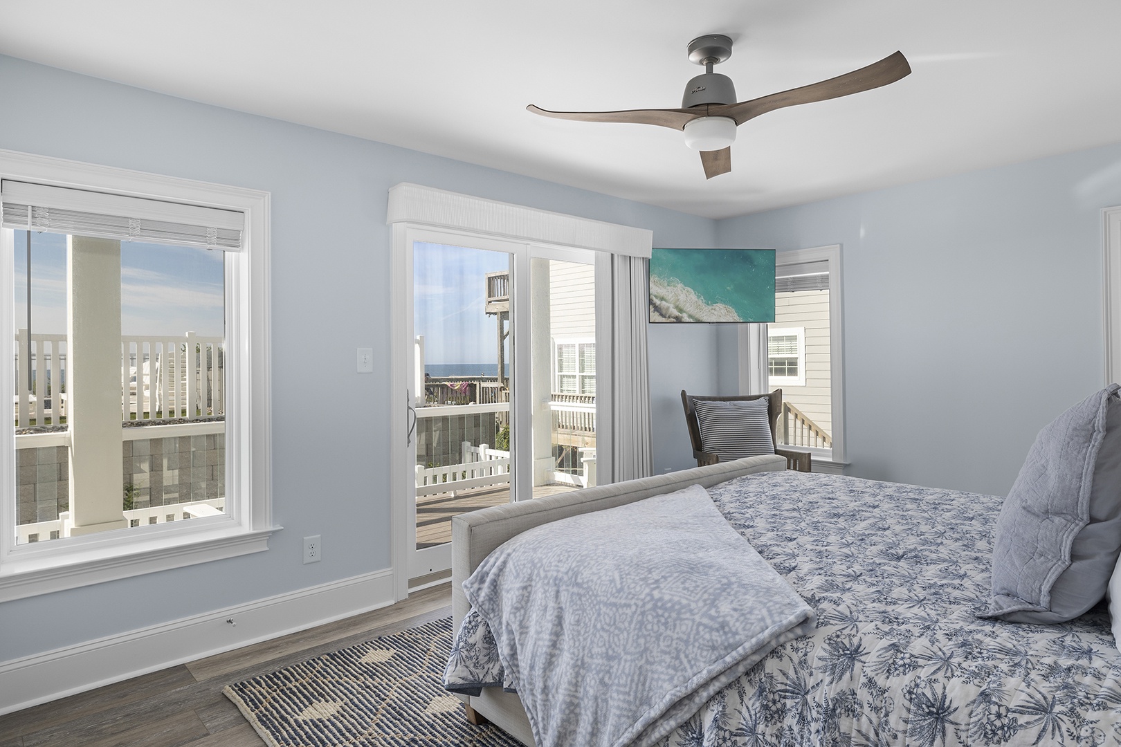 2nd Level Bedroom w/ King Bed, Ocean Views and Balcony Access