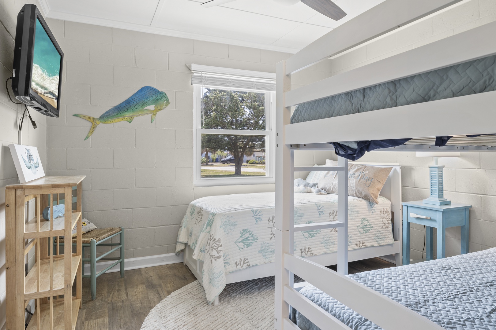 Bedroom with Twin and Bunk Beds