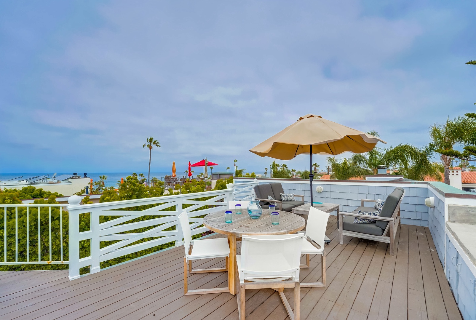 Rooftop deck with ocean views