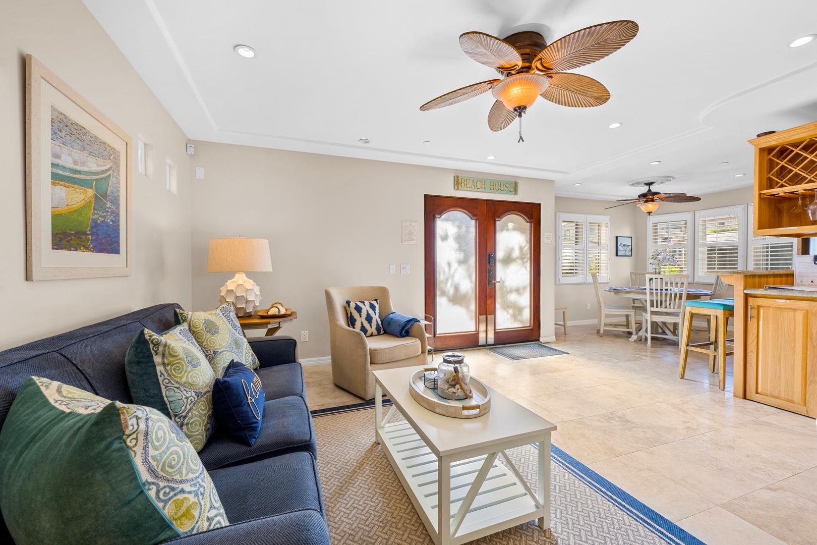 Living and dining areas