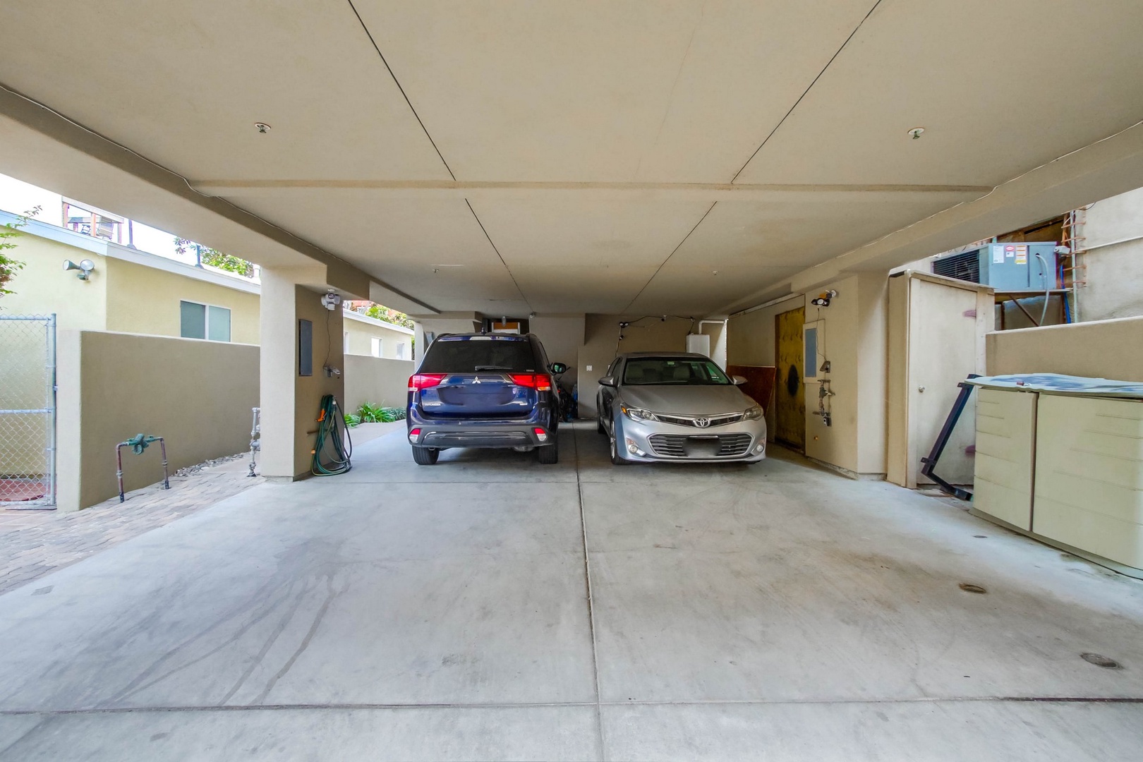 Carport can fit up to 4 smaller vehicles