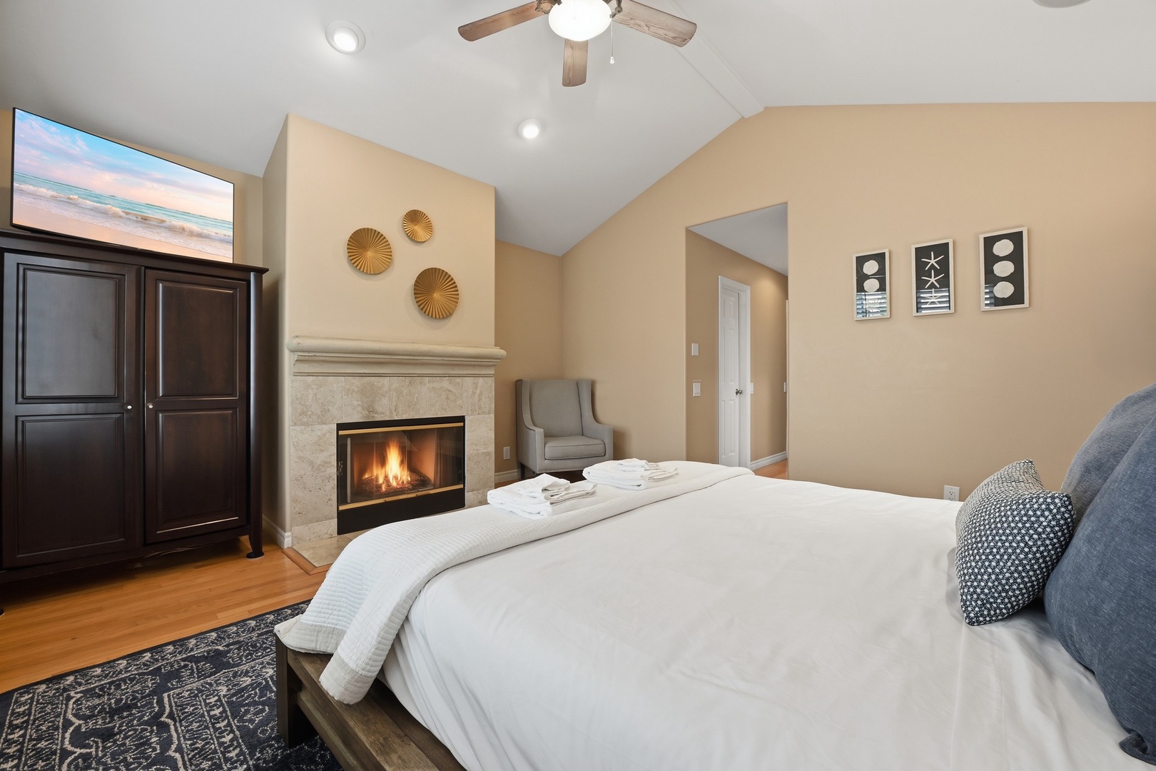 Primary Suite with a Fireplace