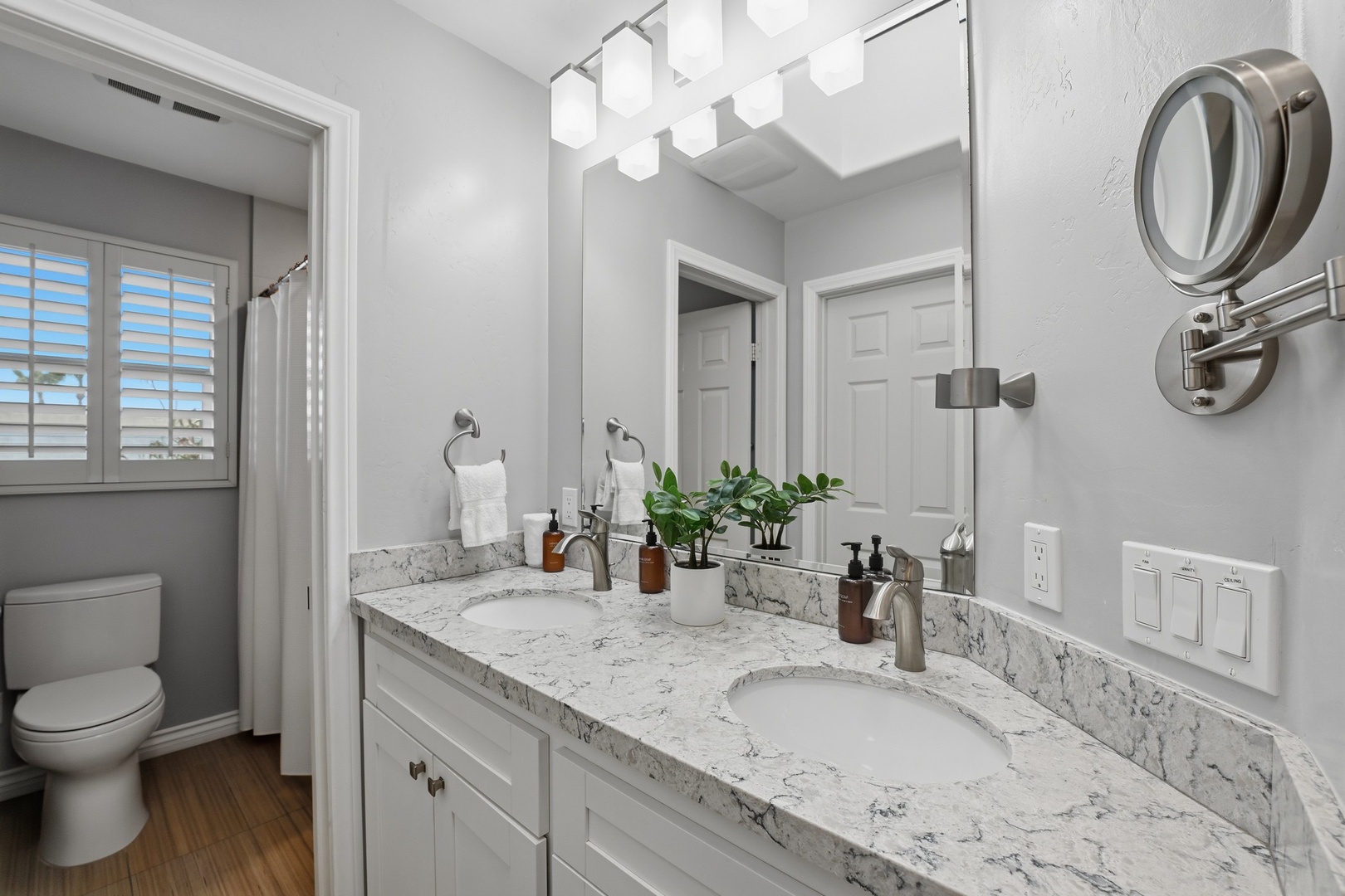Hall Bath with Dual Sink Vanity