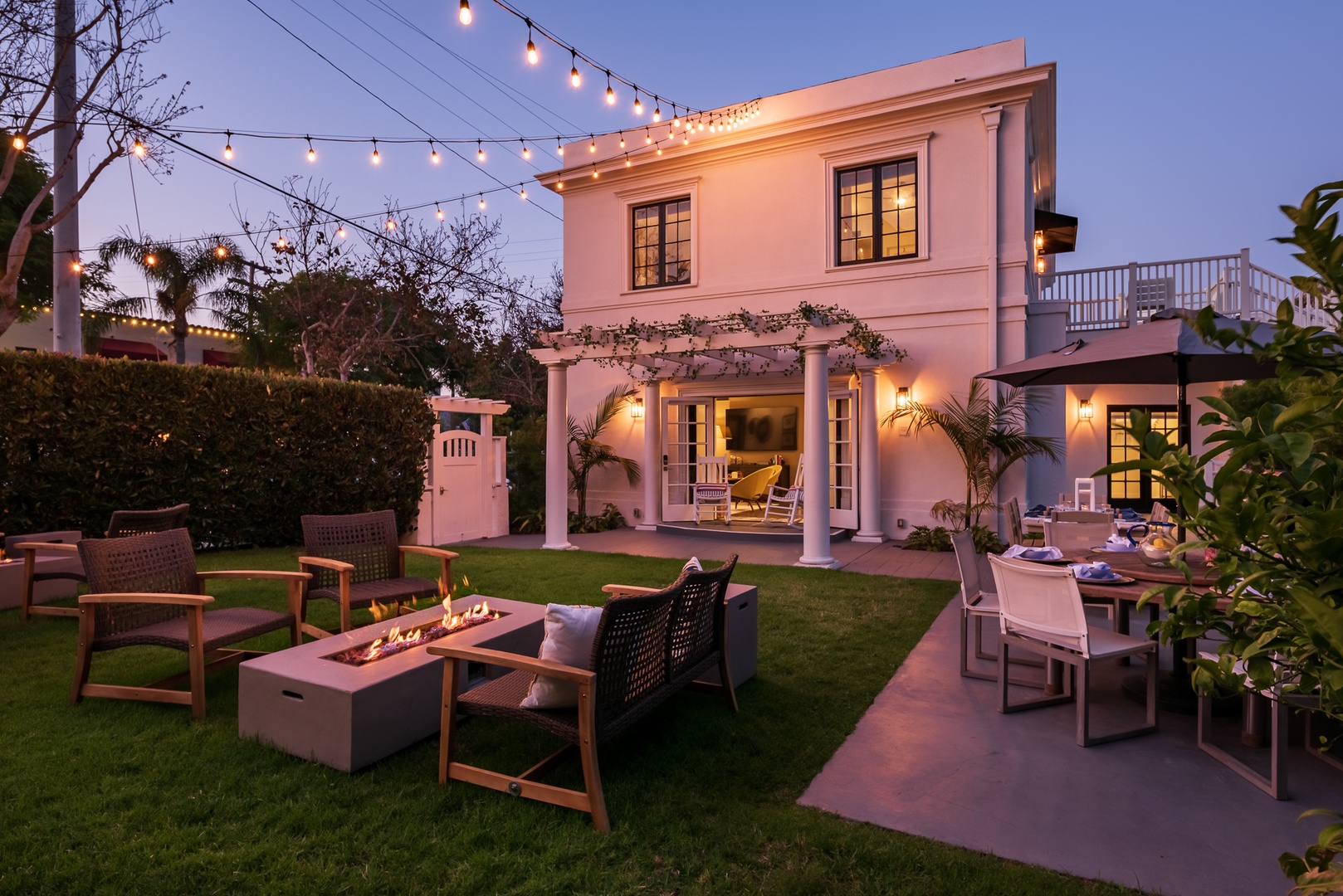 Each Villa has its own dining area and fire pit