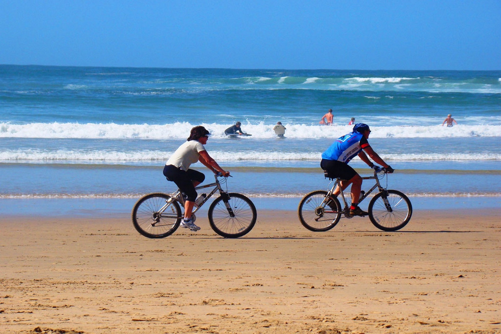 Scenery beach biking