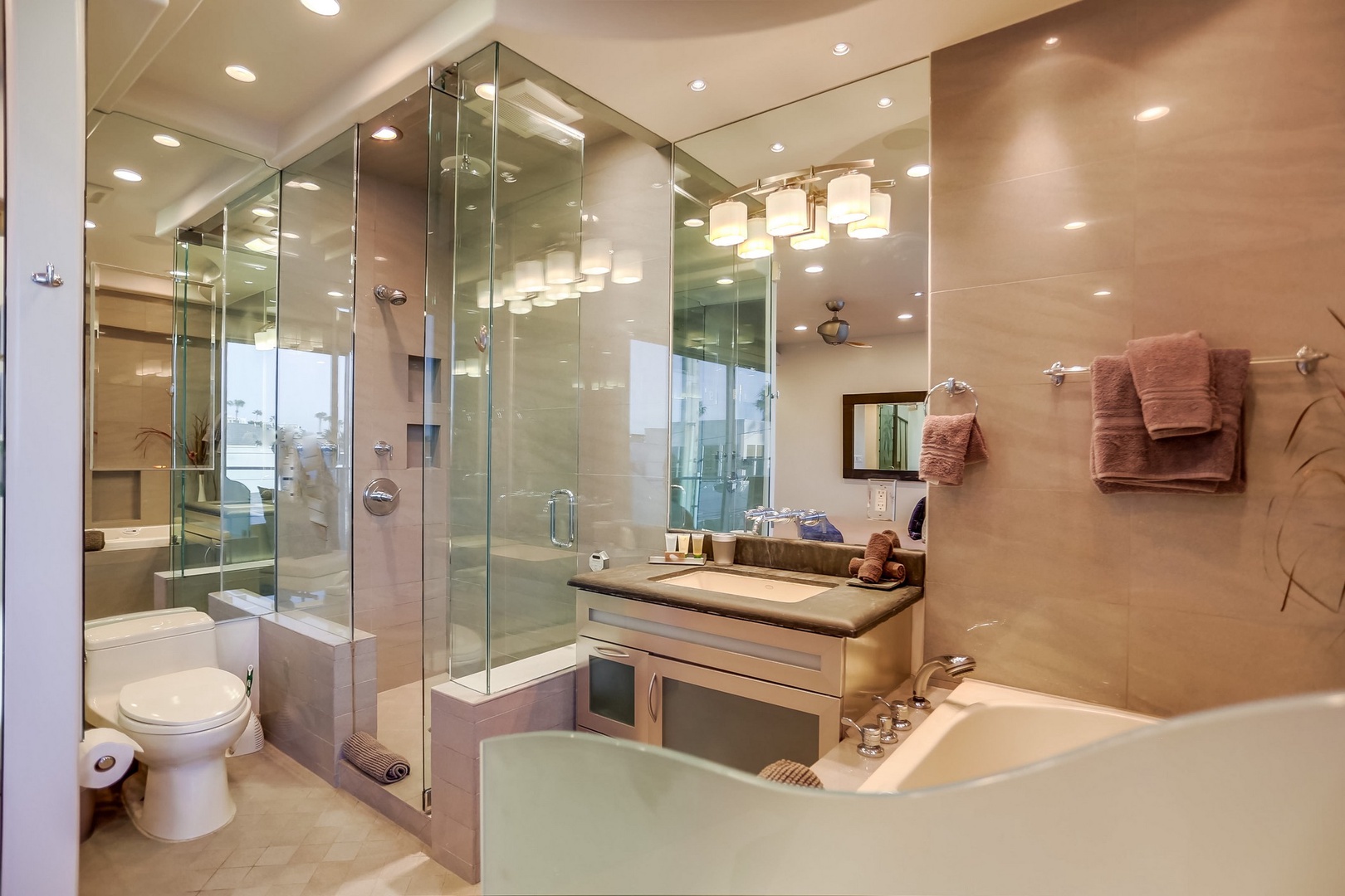 Glass-walled shower