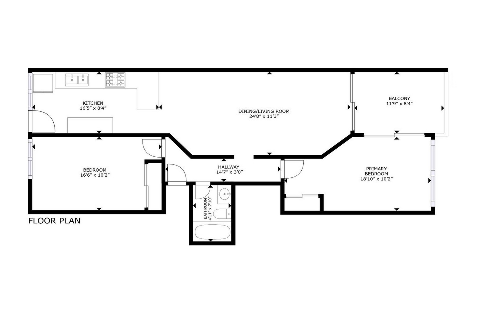 Floorplan of Mission Beach Vacation Rental