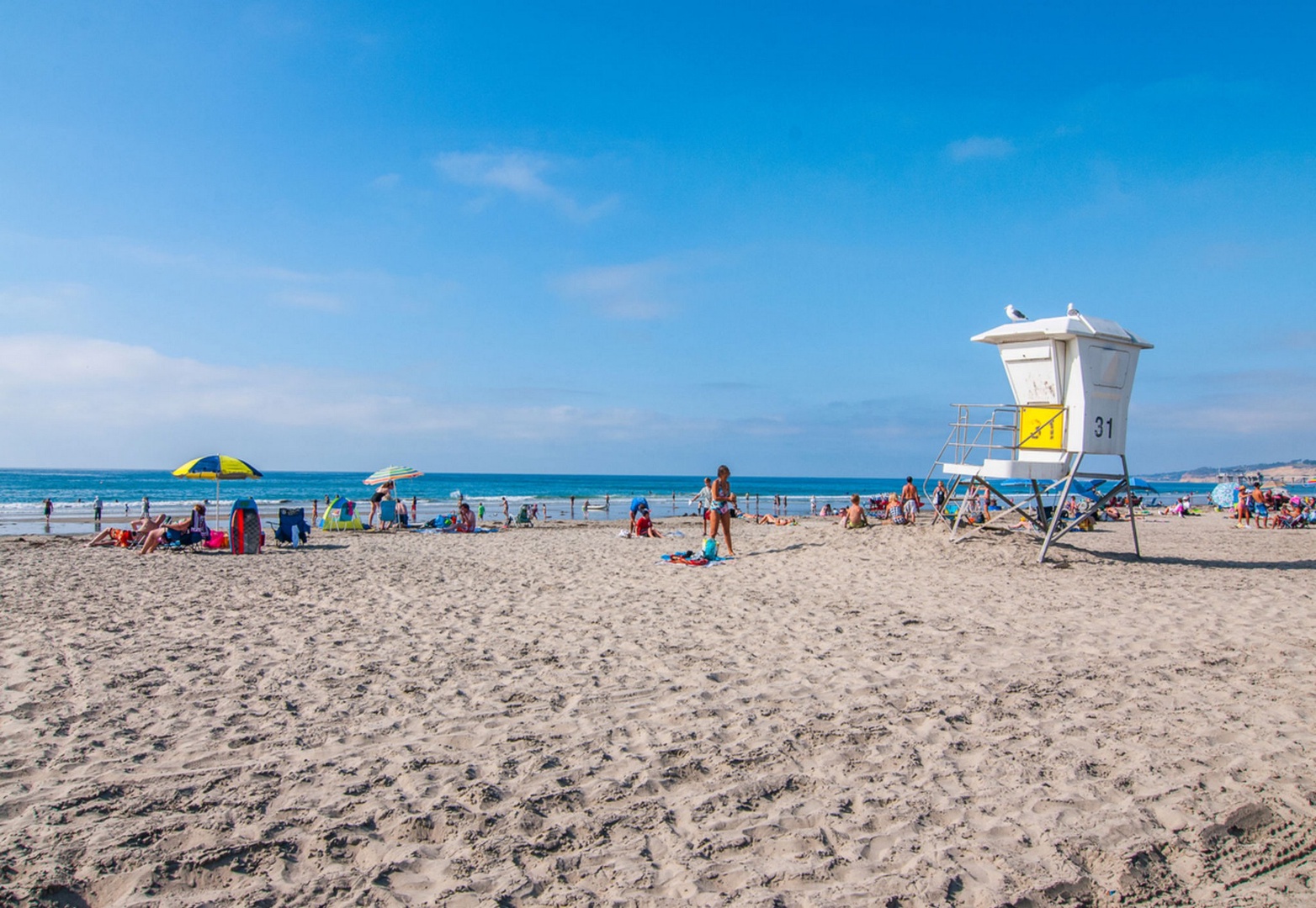 Miles of sandy beach at La Jolla Shores