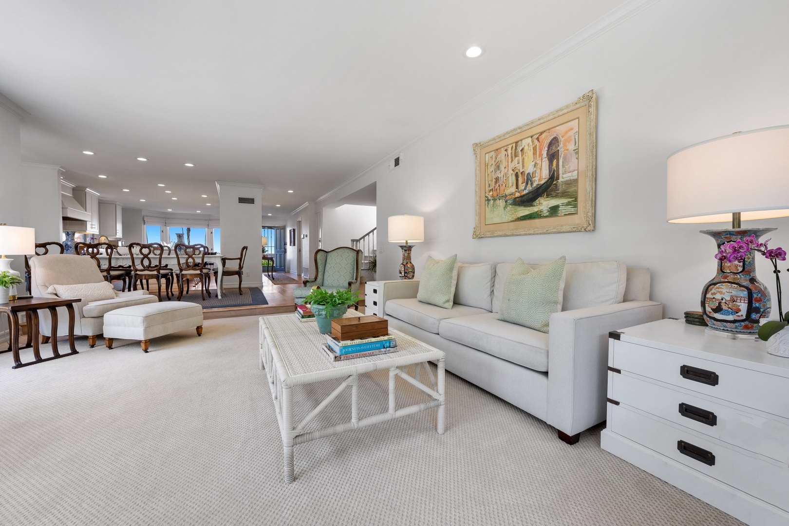 Living room towards dining area