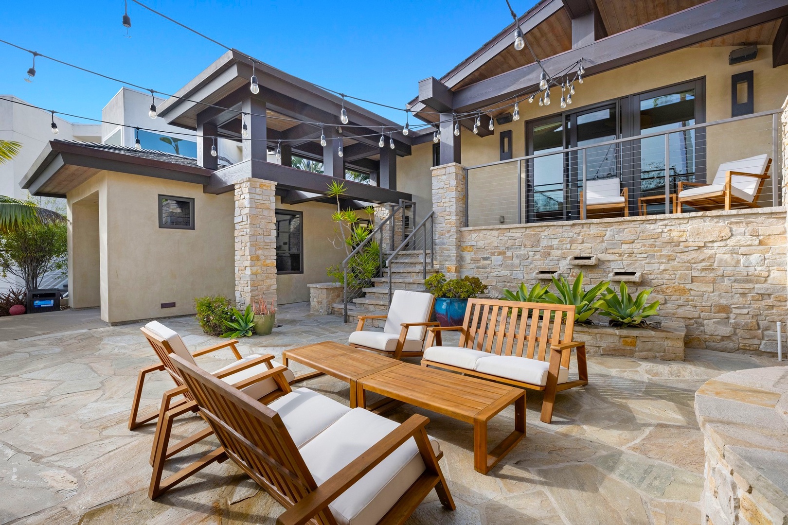 Sunny and protected front courtyard