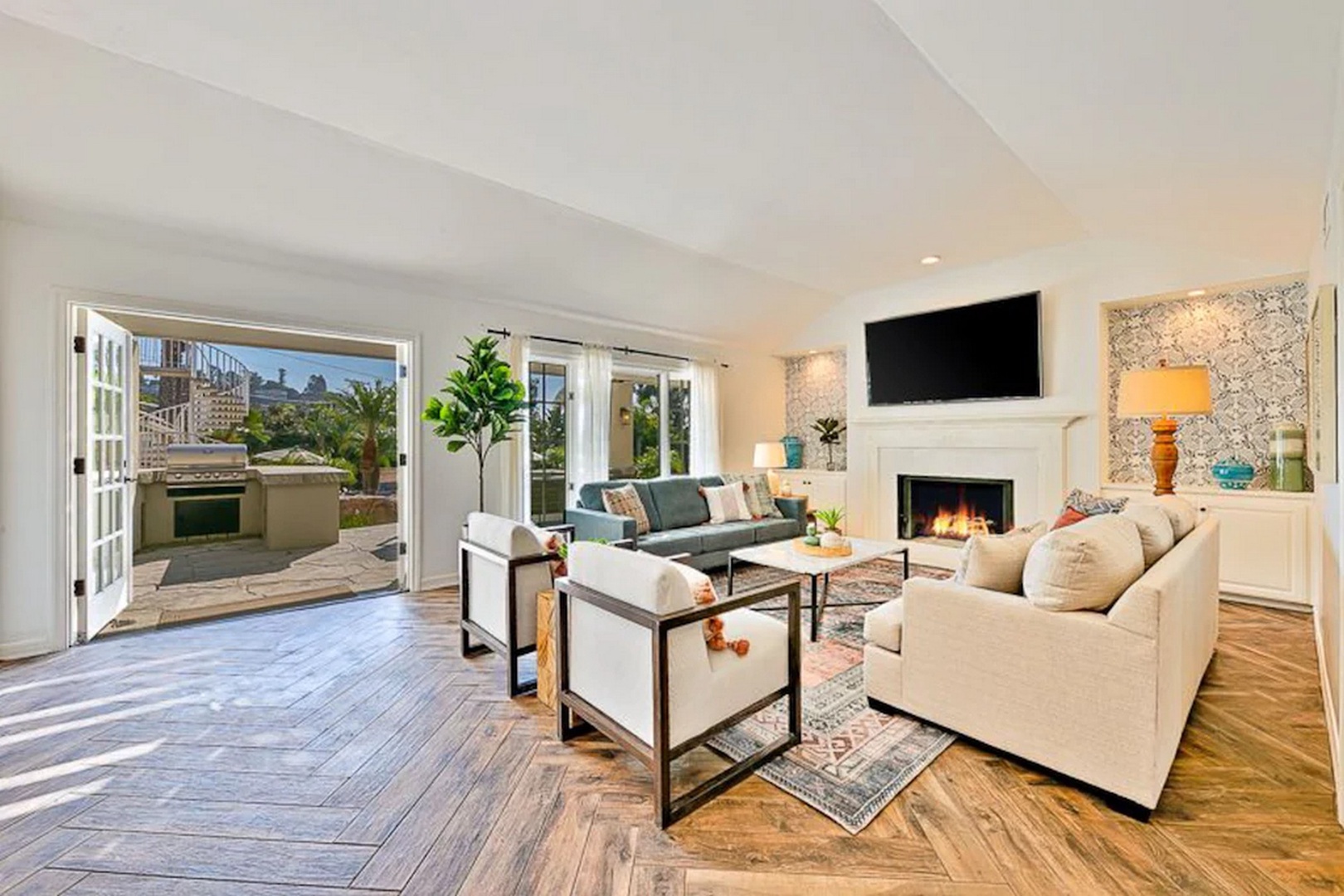 Living room opens to the lounge