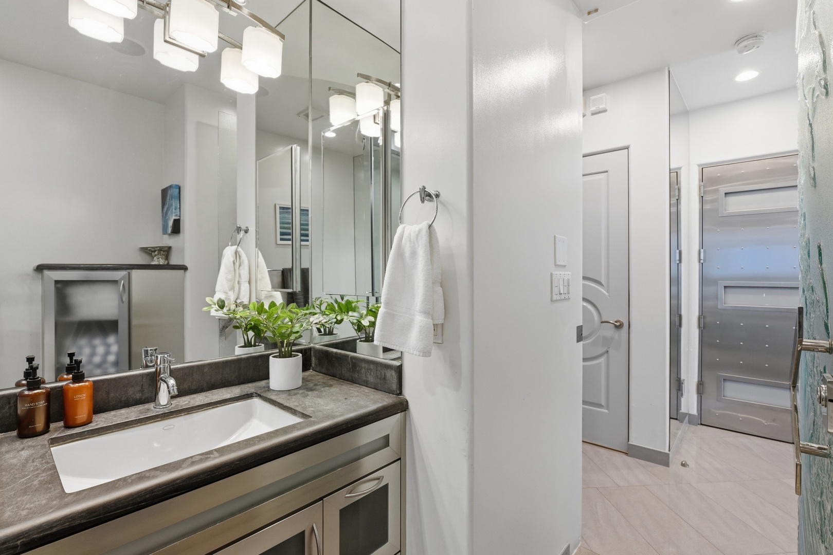 Hall bathroom adjacent to Bedroom 2
