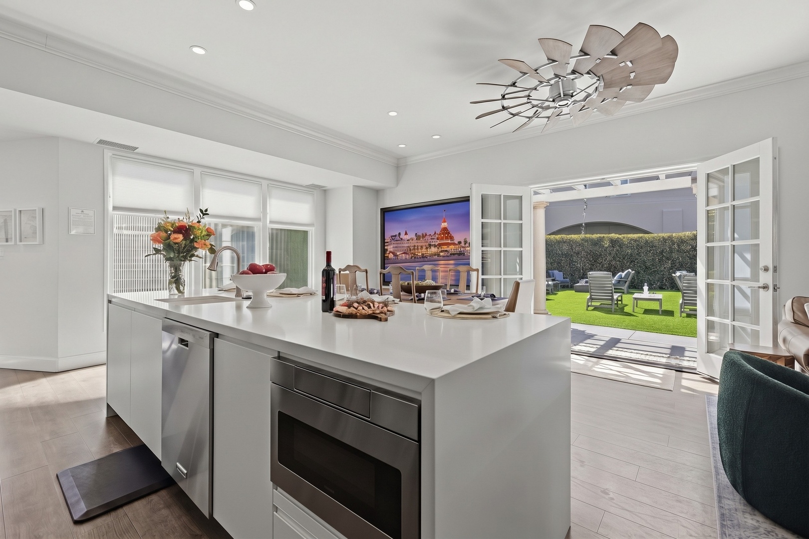 Fully equipped kitchen with outdoor views