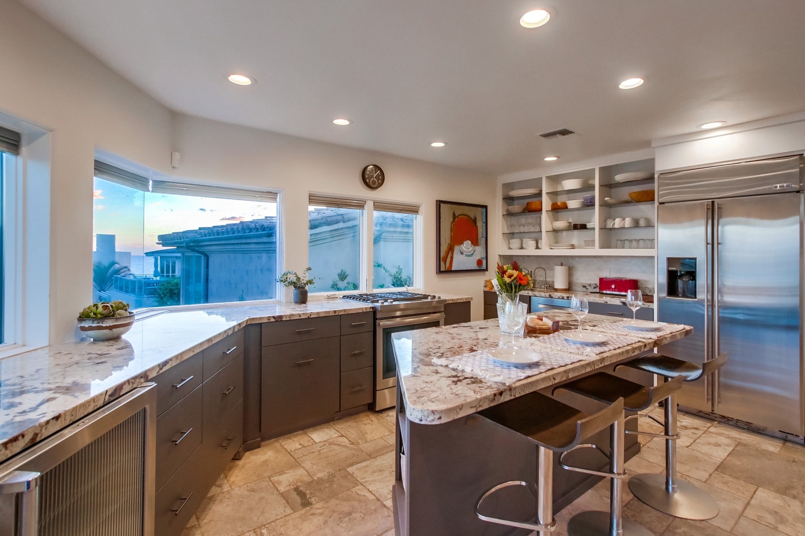 Gourmet kitchen with gas stove