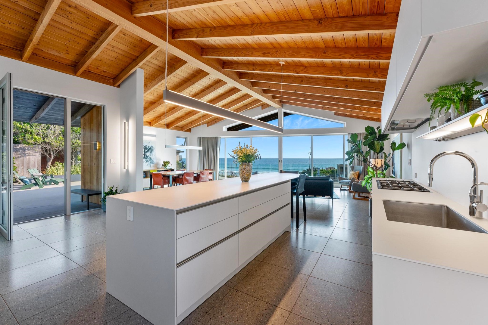 Modern kitchen with views