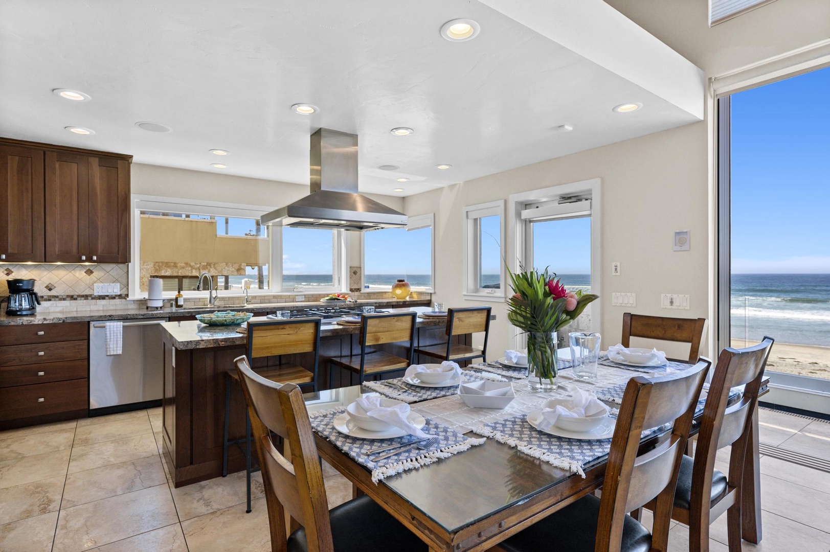 Dining area with beach view