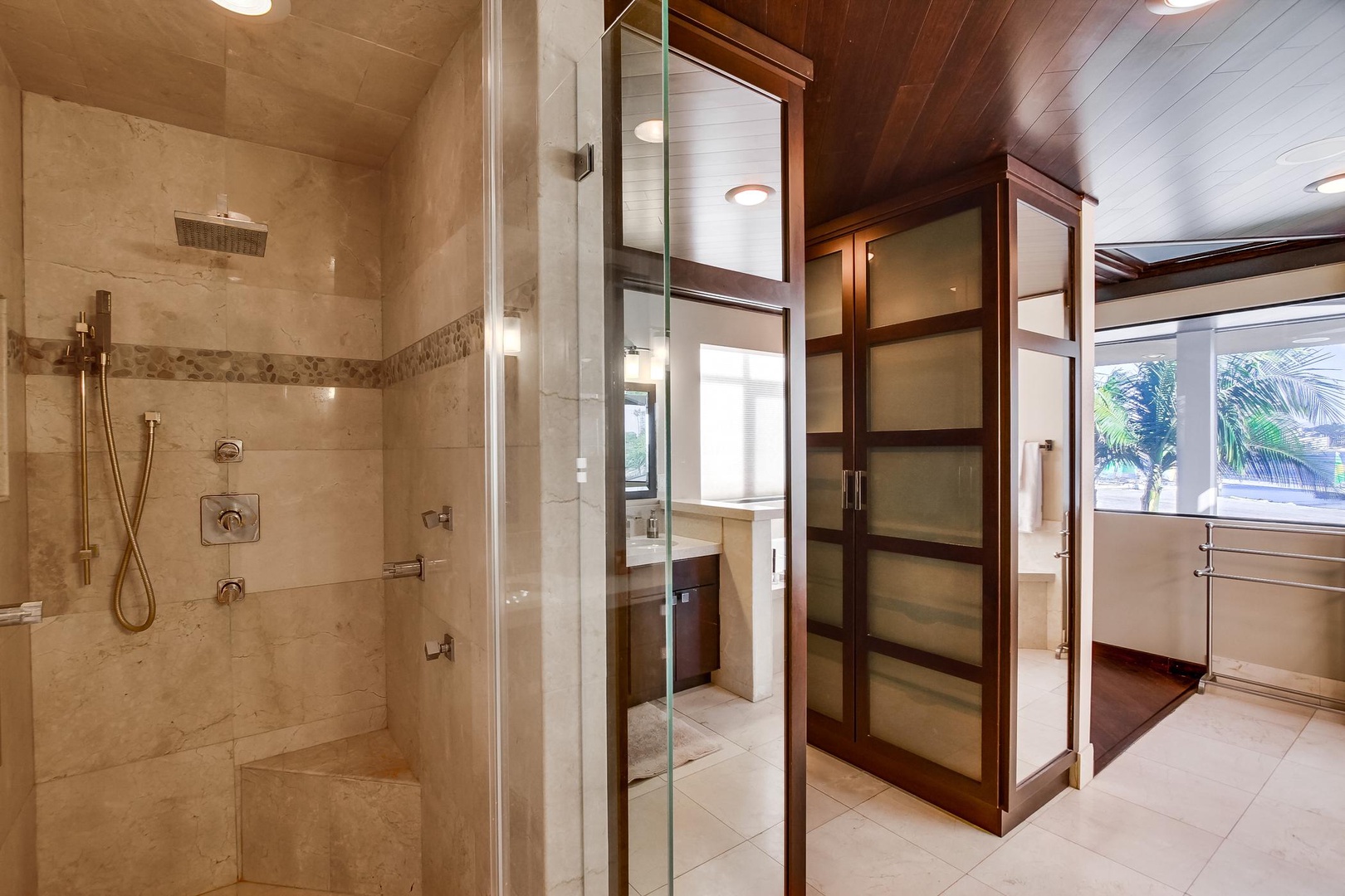 Walk-in shower and closets