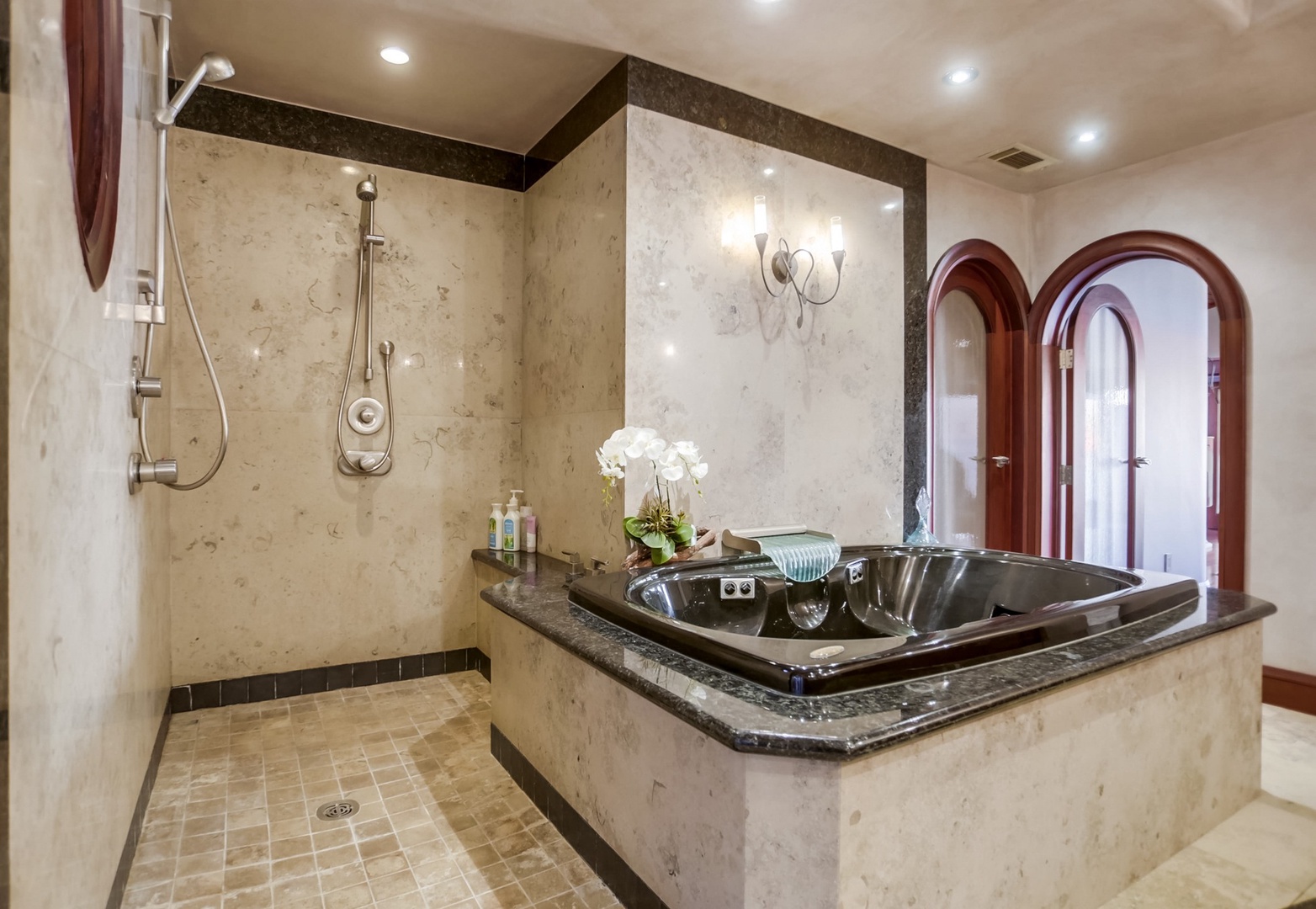 Jacuzzi tub and walk-in shower