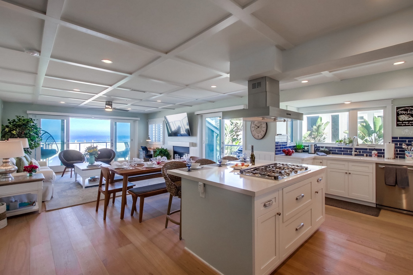 Main living area with ocean views