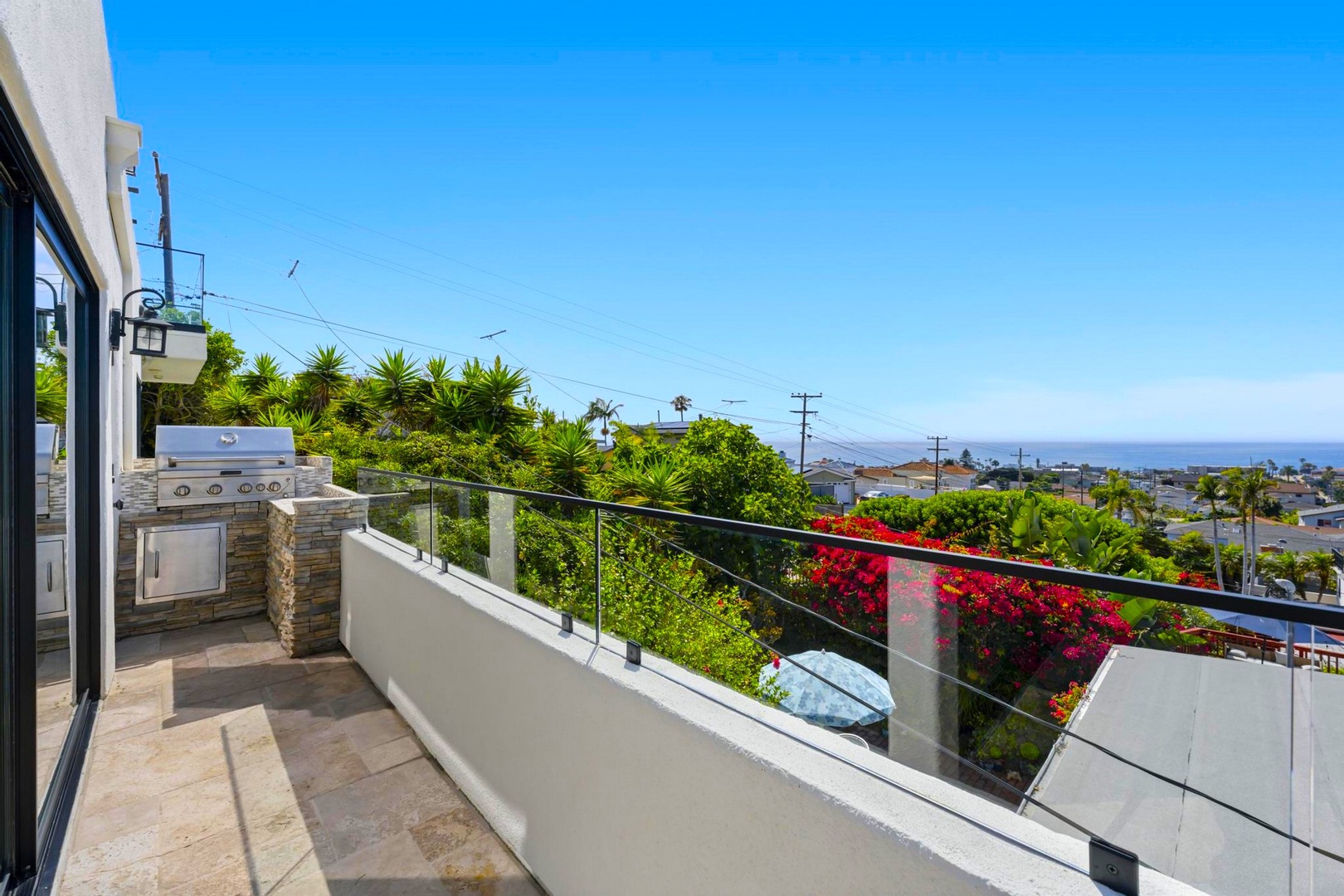 BBQ on main level view balcony