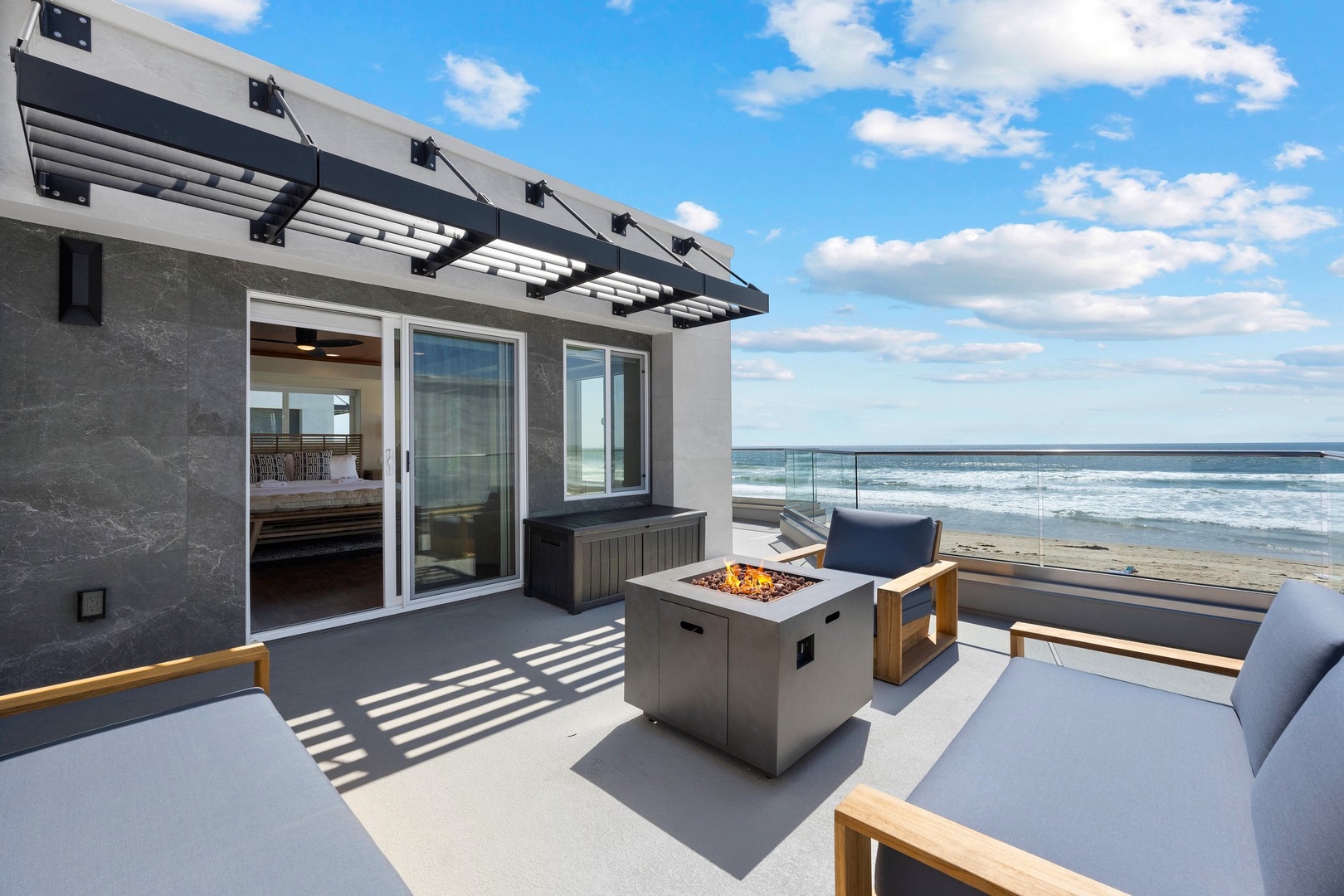 Oceanfront terrace off the Primary Suite