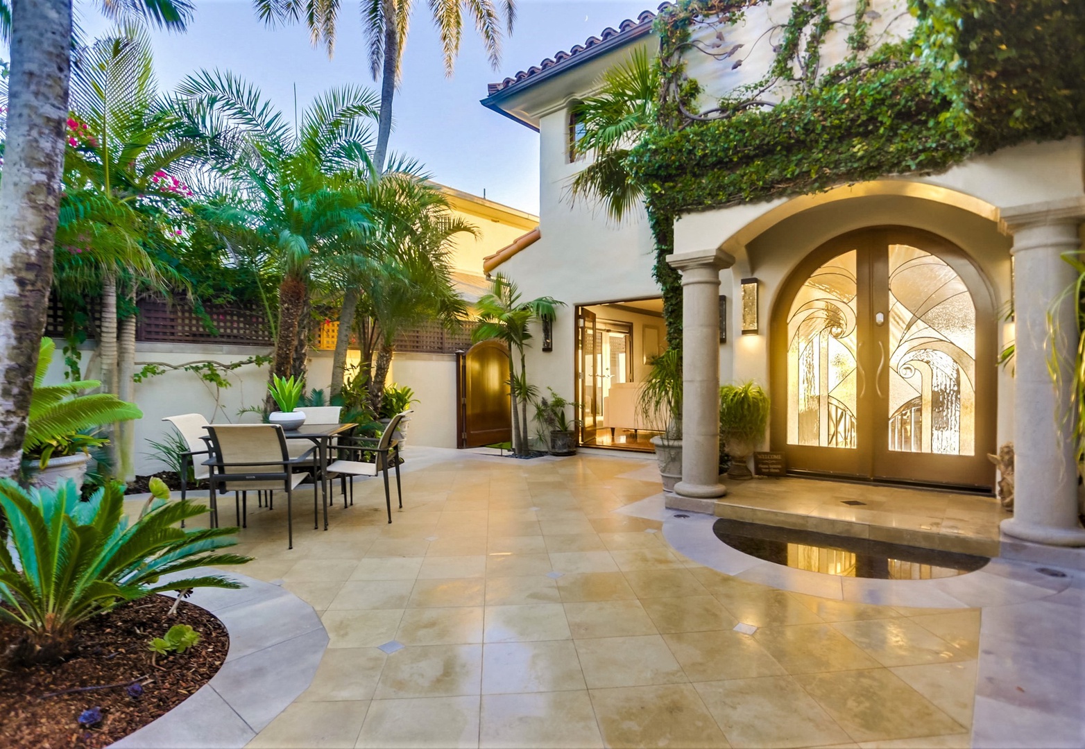 Gated courtyard and entryway