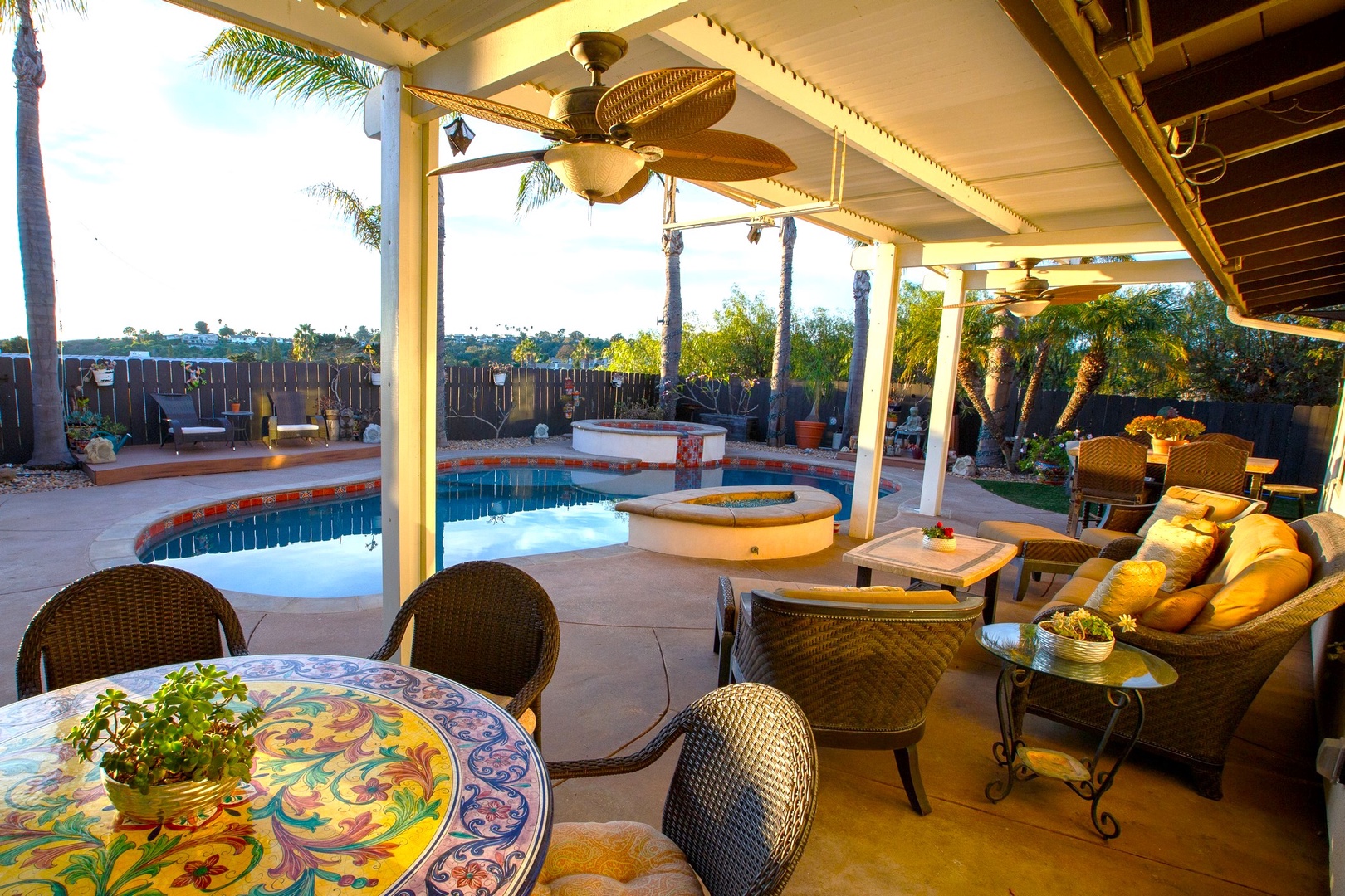 Back yard dining and seating