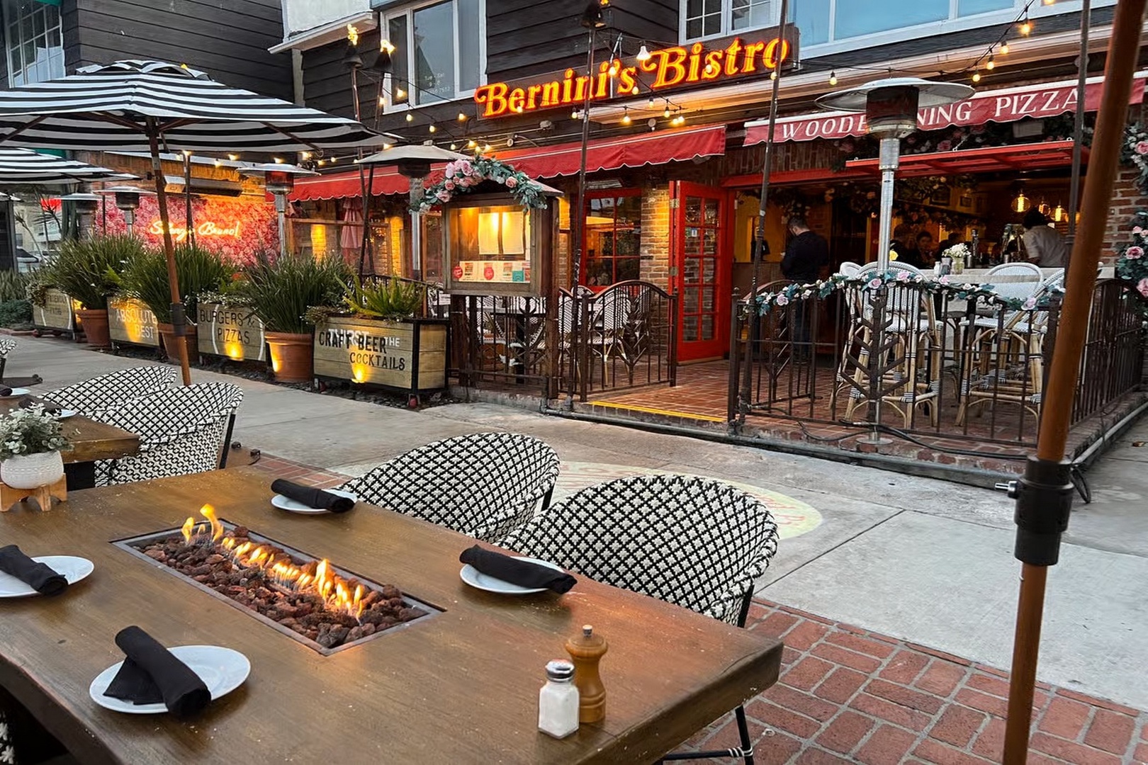 Outdoor dining in The Village