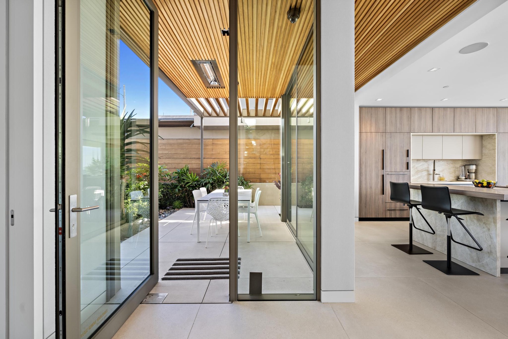 View to courtyard and kitchen