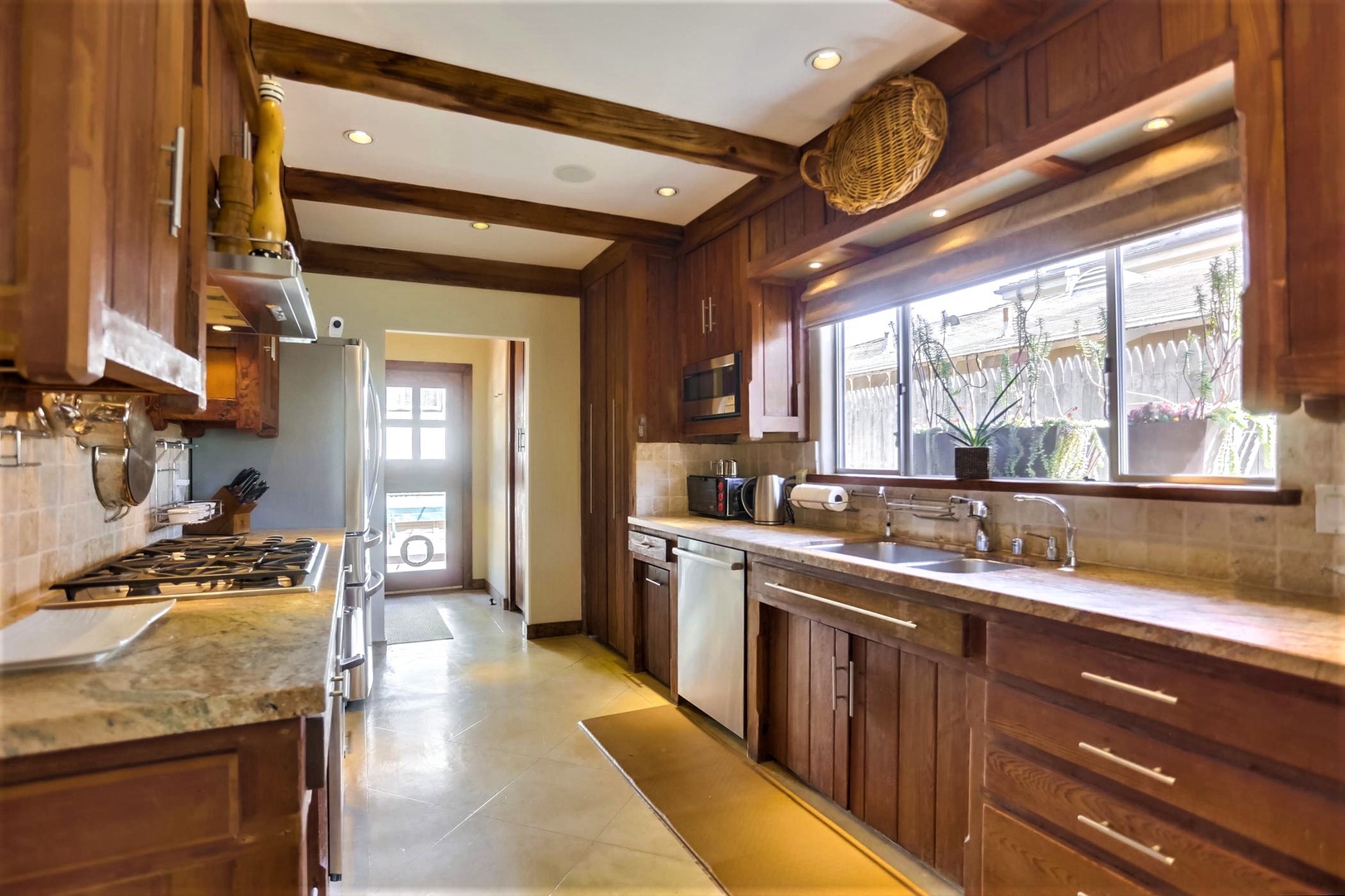 Bright kitchen with gas stove