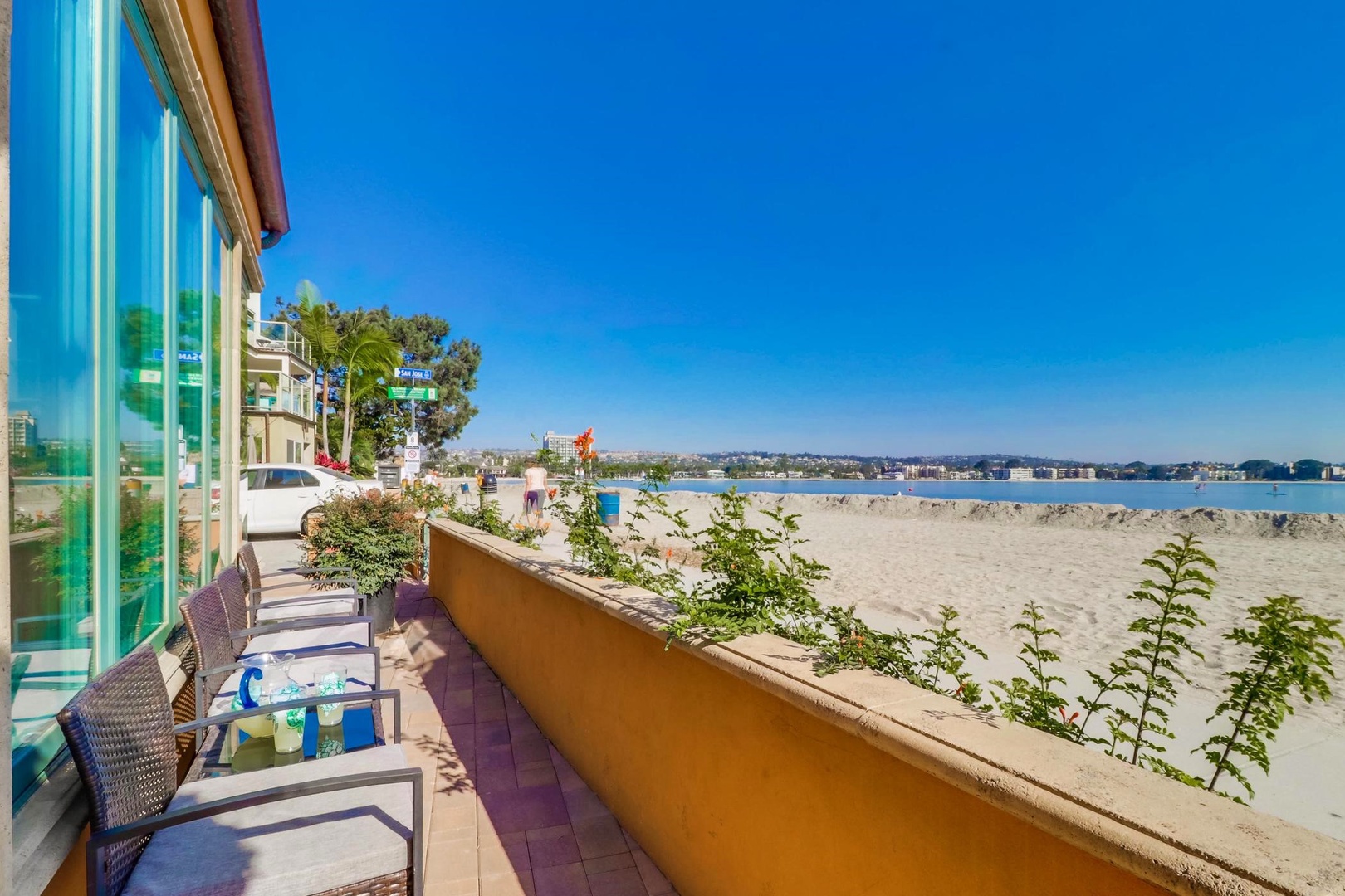 Beach level patio