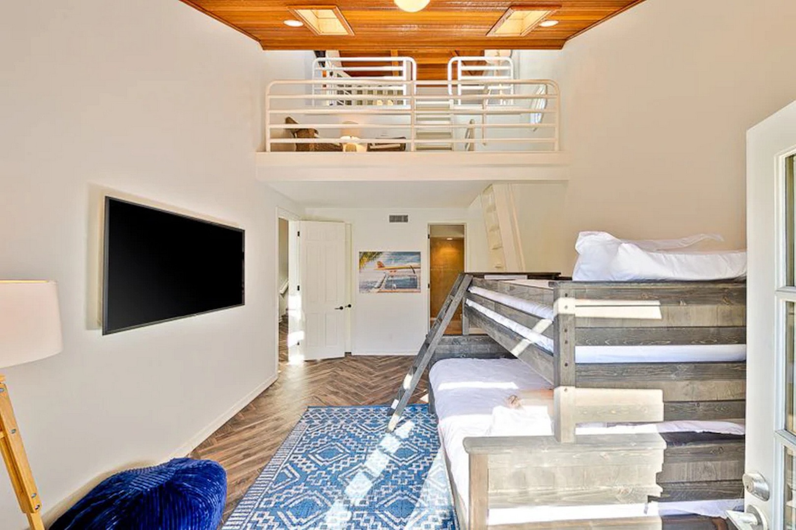 Bunk room looking up to the loft